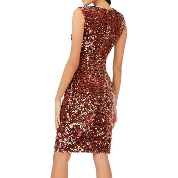 Vince Camuto Sequin Mini Dress in Copper - Picture 2 of 3